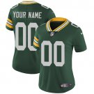 women's Football Green Bay Packers Uniform #00 Custom name number Jerseys Green Limited Lady Shirt