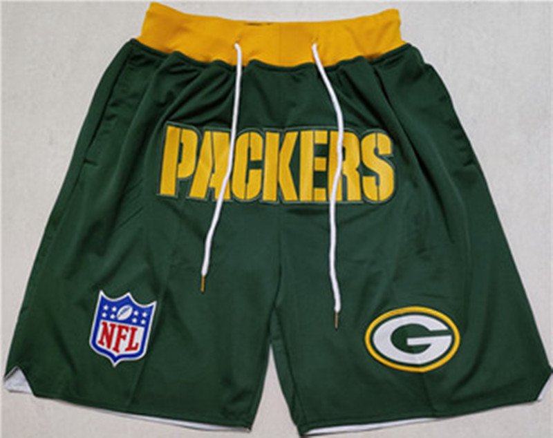 men's Green Bay Packers Just Don Pocket Zipper Football Shorts