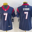 women's Activewear Football Texans Uniform #7 C.J. Stroud Jerseys Navy 2023 Draft Limited lady Shirt