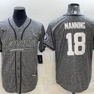 men's Activewear Football Uniform #18 Peyton Manning Jerseys Grey Gridiron Baseball CoolBase Shirt