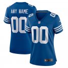 women's Indianapolis Colts Uniform #00 Custom name number Jerseys Royal Alternate Lady Shirt