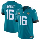 men's & kids Activewear Football Uniform #16 Trevor Lawrence Jerseys Teal F.U.S.E with C Patch Shirt
