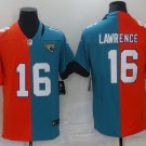 men's Activewear Football Uniform #16 Trevor Lawrence Jerseys Teal/Orange Split Edition Shirt
