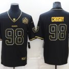 men's Activewear Football Uniform #98 Maxx Crosby Jerseys Black/Golded 60th Patch Limited Shirt