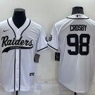 men's Activewear Football Uniform #98 Maxx Crosby Jerseys White Baseball CoolBase Shirt