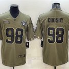 men's Activewear Football Uniform #98 Maxx Crosby Jerseys 2022 Olive Salute To Service Limited Shirt
