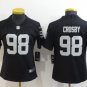 women's Activewear Football Uniform #98 Maxx Crosby Jerseys Black Player Game Limited lady Shirt