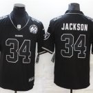 men's Activewear Football Uniform #34 Bo Jackson Jerseys Black Shadow 60th Patch Limited Shirt