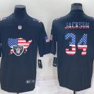 men's Activewear Football Uniform #34 Bo Jackson Jerseys Black USA Flag Fashion Limited Shirt