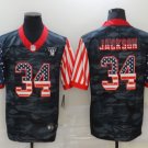 men's Activewear Football Uniform #34 Bo Jackson Jerseys Camo USA Flag Fashion Limited Shirt