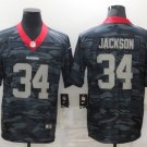 men's Activewear Football Raiders Uniform #34 Bo Jackson Jerseys Grey Camo Fashion Limited Shirt