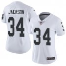 women's Activewear Football Uniform #34 Bo Jackson Jerseys White Retired Player Limited lady Shirt
