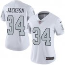 women's Activewear Football Uniform #34 Bo Jackson Jerseys White Retired Player Alternate lady Shirt