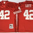 men's & youth Activewear Football Uniform #42 Ronnie Lott Jerseys M&N Vintage Red Throwback Shirt