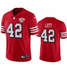 men's & kids Activewear Football Uniform #42 Ronnie Lott Jerseys Red 75th Patch Limited Shirt