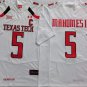 men's & youth Football Uniform #5 Patrick Mahomes II Jerseys White TX Tech Red Raiders College Shirt