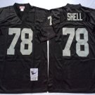 men's & youth Activewear Football Uniform #78 Art Shell Jerseys M&N Vintage Black Throwback Shirt