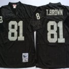 men's & youth Activewear Football Uniform #81 Tim Brown Jerseys M&N Vintage Black Throwback Shirt
