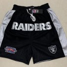 men's Los Angeles Raiders Super Bowl XVIII Black Just Don Pocket Zipper Football Shorts