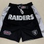 men's Los Angeles Raiders Super Bowl XVIII Black Just Don Pocket Zipper Football Shorts
