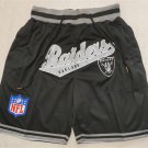men's Los Angeles Raiders Black Just Don Pocket Zipper Football Shorts