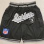 men's Los Angeles Raiders Black Just Don Pocket Zipper Football Shorts
