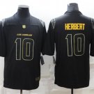 men's Activewear Football Uniform #10 Justin Herbert Jerseys Black Golded Edition Limited Shirt