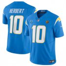 men's & kids Activewear Football Uniform #10 Justin Herbert Jerseys Blue C & John Madden Patch Shirt