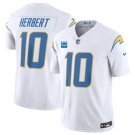 men's & kids Activewear Football Uniform 10 Justin Herbert Jerseys 2024 White F.U.S.E. C Patch Shirt