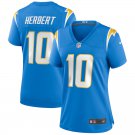 women's Activewear Football Uniform #10 Justin Herbert Jerseys Powder Blue Limited lady Shirt
