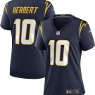 women's Activewear Football Uniform #10 Justin Herbert Jerseys Navy Player Game Limited lady Shirt