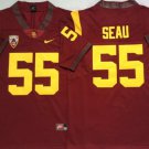men's & youth Activewear Football Uniform #55 Junior Seau Jerseys Red U S C Trojans College Shirt