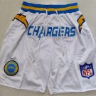 men's Los Angeles Chargers White Just Don Pocket Zipper Football Shorts