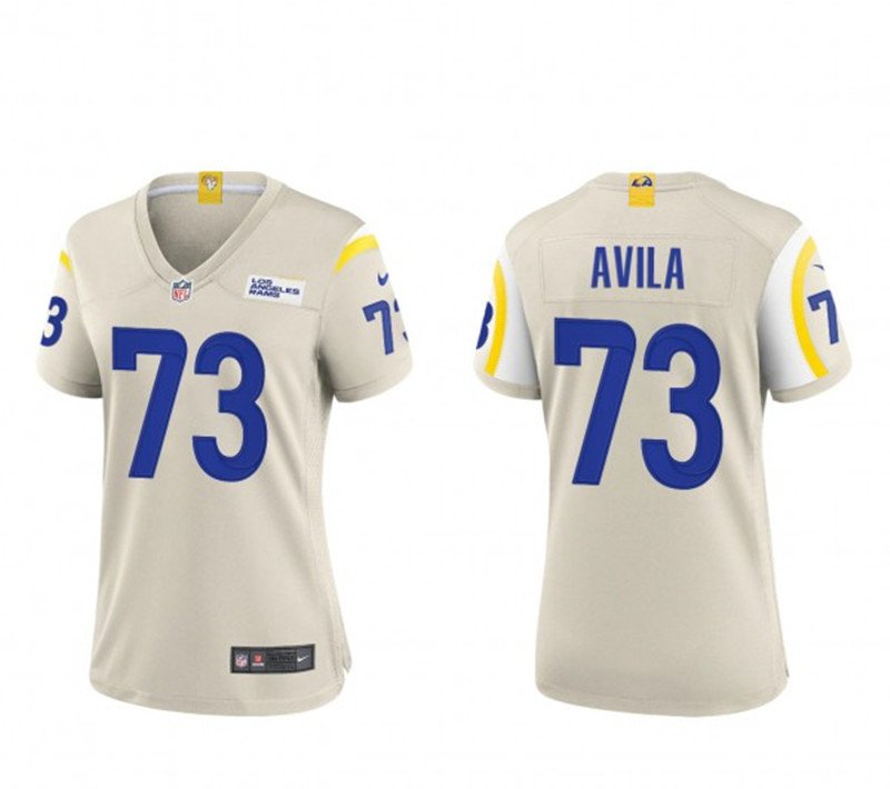 women's Activewear Football Uniform 73 Steve Avila Jerseys Bone Player Game Limited lady Shirt