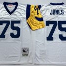 men's & youth Activewear Football Uniform #75 Deacon Jones Jerseys Vintage White Throwback Shirt