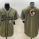 men's Activewear Football Uniform Los Angeles Rams Blank Jerseys Olive big team logo Baseball Shirt