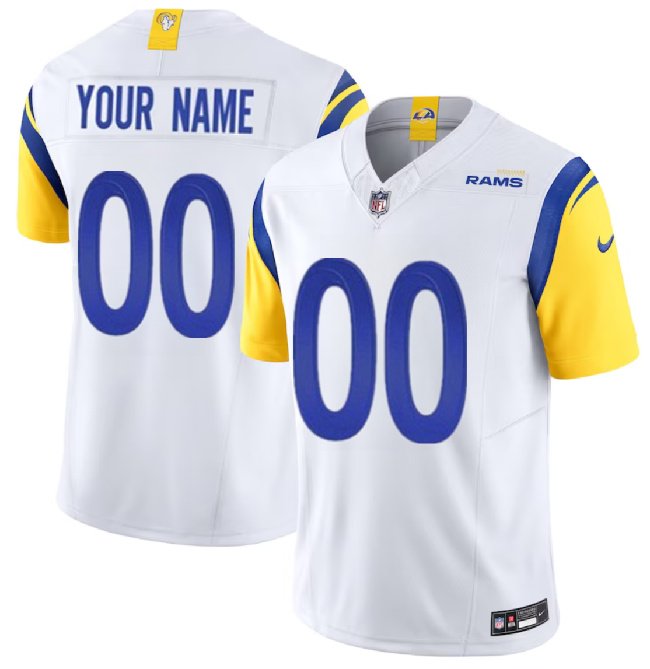 men's & kids Los Angeles Rams Uniform #00 Custom name number Jerseys White F.U.S.E Limited Shirt