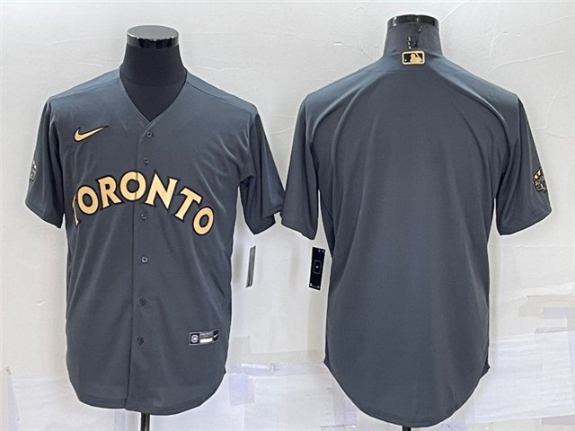men's & youth Baseball Uniform Toronto Blue Jays Blank Jerseys Charcoal 2022 All-Star Game Shirt