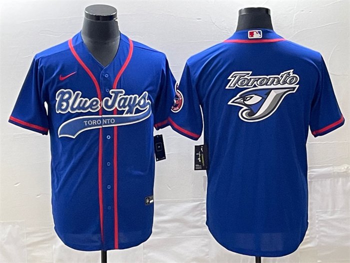 men's Activewear Baseball Uniform Toronto Blue Jays Blank Jerseys Royal Team Big Logo CoolBase Shirt