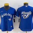 women's Activewear Baseball Uniform Toronto Blue Jays Blank Jerseys Royal Team Big Logo lady Shirt