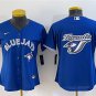 women's Activewear Baseball Uniform Toronto Blue Jays Blank Jerseys Royal Team Big Logo lady Shirt