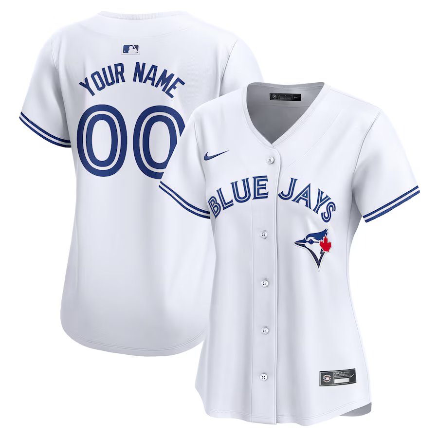women's Baseball Toronto Blue Jays Uniform 00 Custom name number Jerseys White Home lady Shirt