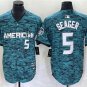 men's & youth Activewear Baseball Uniform 5 Corey Seager Jerseys Teal 2023 All-Star Game Shirt