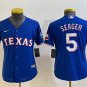 men's & youth Activewear Baseball Uniform 5 Corey Seager Jerseys Royal Alternate Player Game Shirt