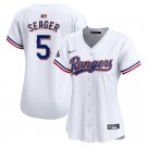 women's Activewear Baseball Uniform 5 Corey Seager Jerseys White 2024 Gold Collection lady Shirt