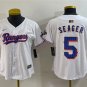 women's Activewear Baseball Uniform 5 Corey Seager Jerseys White 2024 Gold Collection lady Shirt