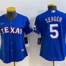 women's Activewear Baseball Uniform 5 Corey Seager Jerseys Royal Alternate Player Game lady Shirt