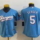 women's Activewear Baseball Uniform 5 Corey Seager Jerseys Light Blue Alternate Player lady Shirt