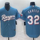 men's & youth Activewear Baseball Uniform 32 Evan Carter Jerseys Light Blue Alternate Player Shirt