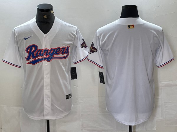 men's & youth Baseball Uniform Texas Rangers Blank Jerseys White 2024 Gold Collection Limited Shirt